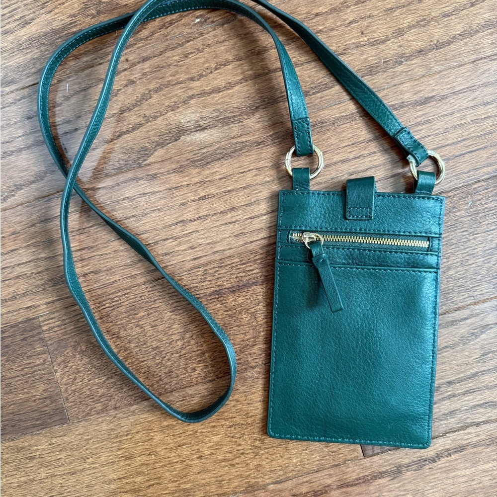 Mark and Graham BUILD YOUR PHONE CROSSBODY, FOREST GREEN